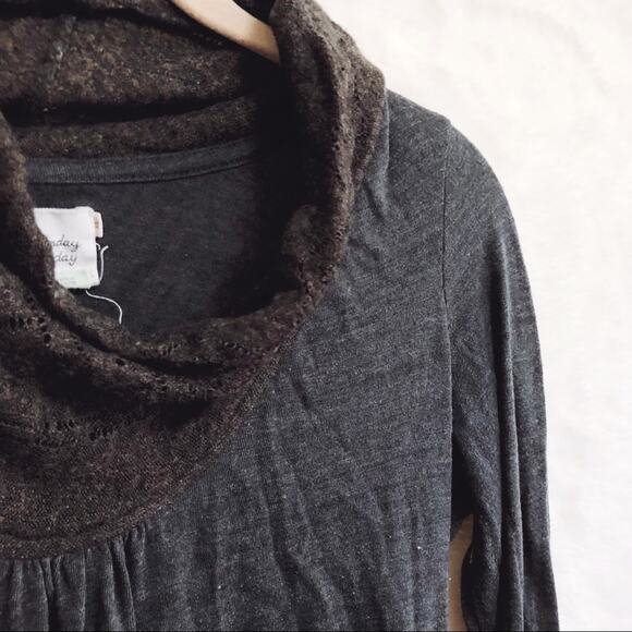 Saturday Sunday Dark Gray Long Turtleneck Top - Picture 7 of 7